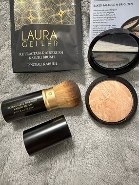 Brand New Laura Geller, color correcting foundation & retractable brush - light